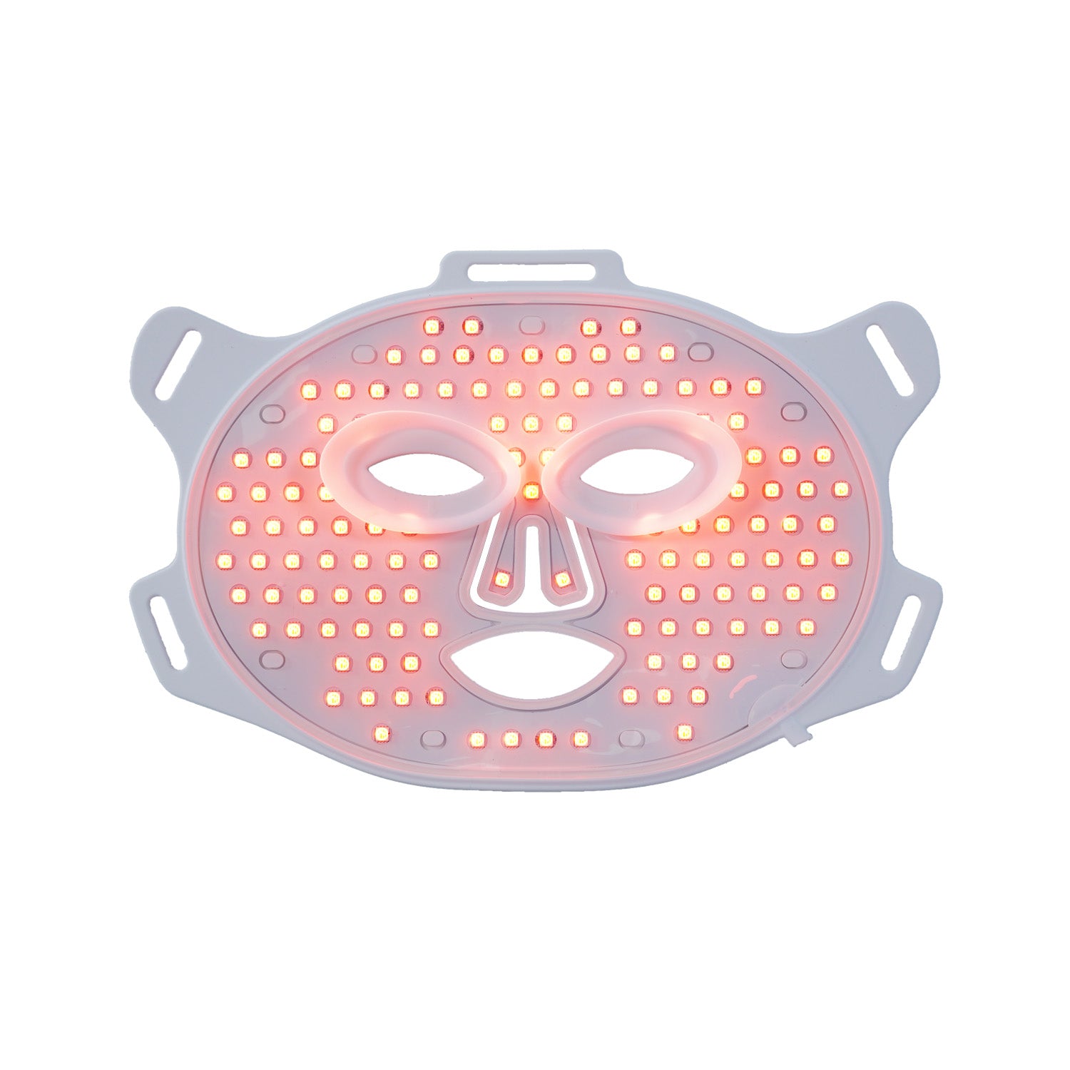 Masque LED visage anti-âge en mode soin de nuit, combinant la thérapie lumière rouge (590 nm, 660 nm, 850 nm, 415 nm) pour améliorer la qualité du sommeil et réduire les rides.